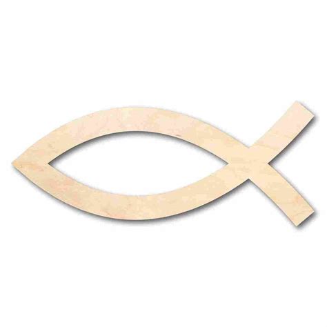 Unfinished Wood Jesus Fish Shape Easter Christian Craft Up To