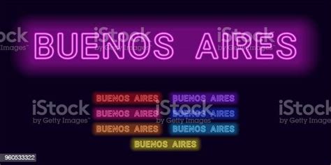 Neon Name Of Buenos Aires City Stock Illustration Download Image Now