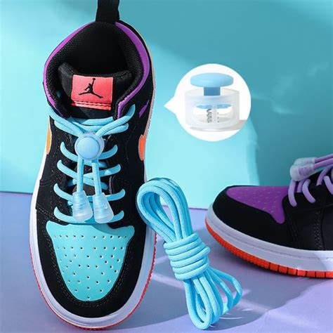 1 Pair Lazy Laces Elastic For Sneakers Snap Lock Shoelaces Without Ties