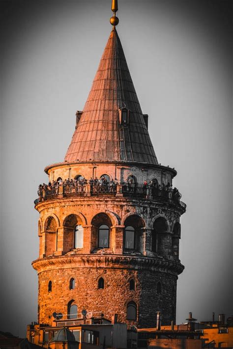 Shot Of The Galata Tower In Istanbul Turkey Golden Hour With Beautiful