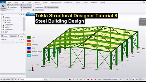 Tekla Structural Designer Tutorial 8 Steel Building Design Youtube