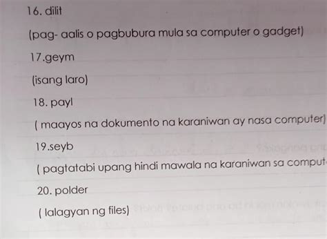 IllMali Ang Baybay Ng Mga Salita Sa Ibaba Isulat Mo Ang Wastong Baybay