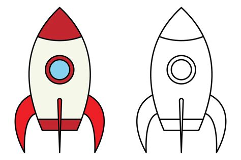 Coloring Rocket for Kids Graphic by studioisamu · Creative Fabrica