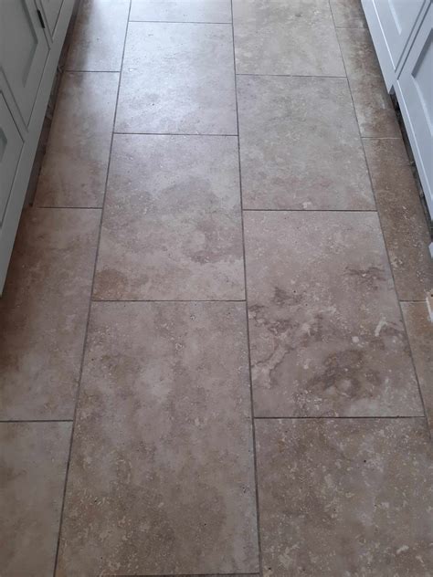 Face Lift For Dull And Pitted Travertine Kitchen Floor In Burgh Castle