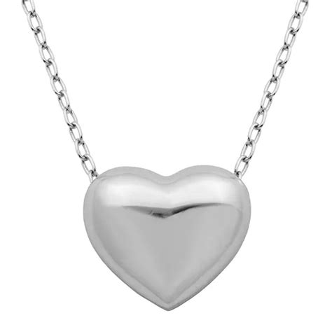 Sterling Silver Puffed Heart Pendant Necklace Jcpenney