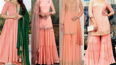 Beautiful Peach Colour Dressess Collection Peach Colour Combination 2020 Youtube