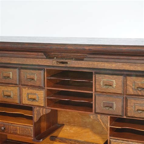 Antique S Roll Top Oak Desk With Full Interior Circa 1900 For Sale At 1stdibs Antique Roll