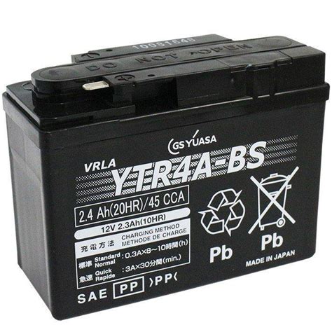 GS YUASA YTR4A BS バイク バッテリー 充電 液注入済み GSユアサ 互換CT4A BS CT4A 5 DTR4A BS