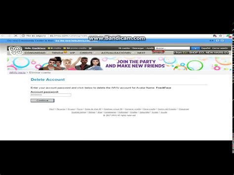 Como Eliminar O Borrar Cuenta Imvu Permanentemente Youtube