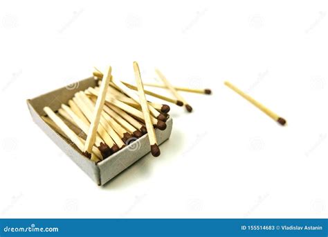 Open Box Of Matches Isolated On A White Background Stock Image Image