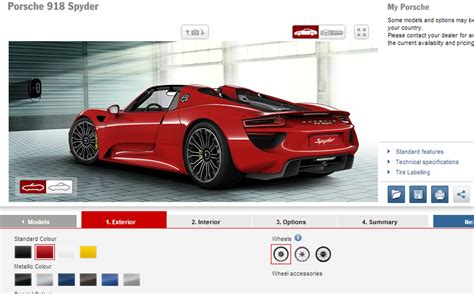 Build Your Dream Porsche 918 Spyder With Official Configurator