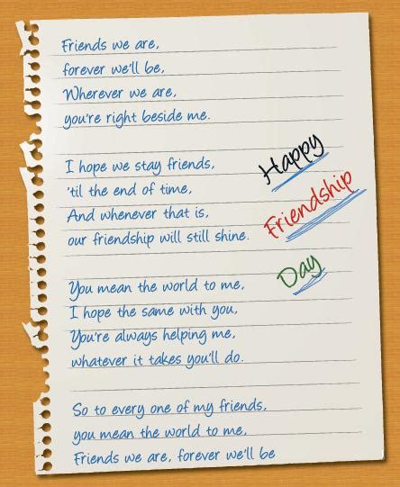 Day Celebration: Friendship Day Famous Poems