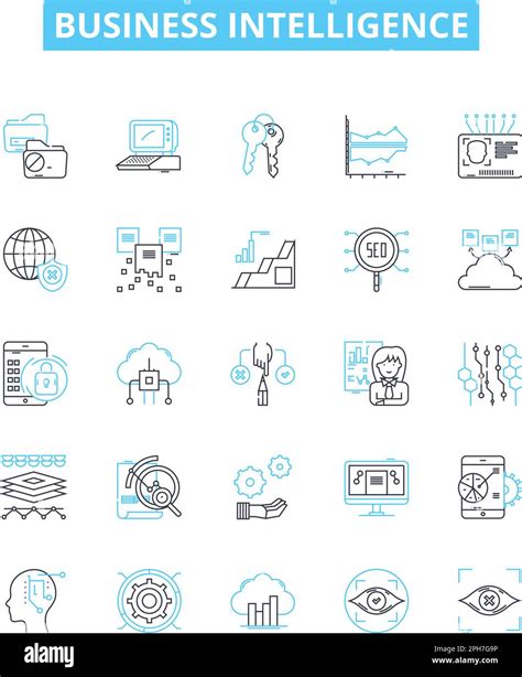 Business Intelligence Vector Line Icons Set Business Intelligence