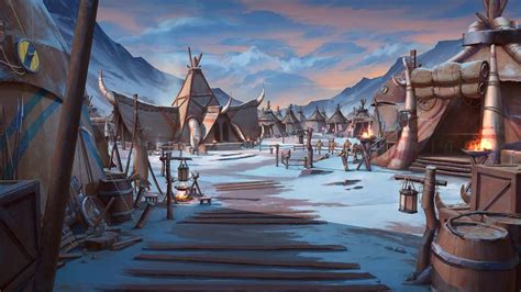 Artstation Northern Nomad Camp Vincent Lau Fantasy Landscape