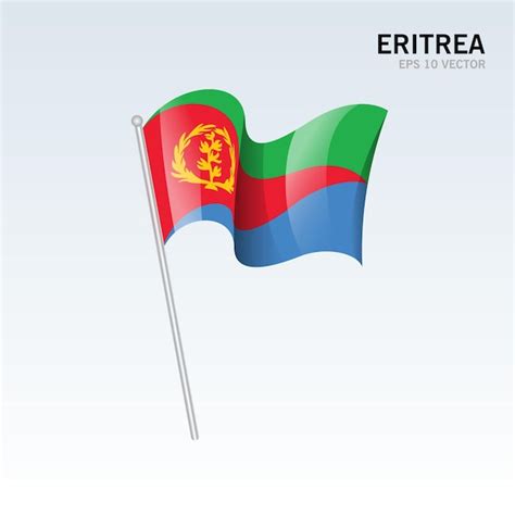 Bandeira Da Eritreia Isolada Em Cinza Vetor Premium