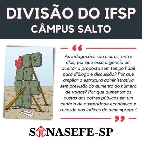 DivisÃo Do Ifsp Posicionamento CÂmpus Salto Sinafese Sp