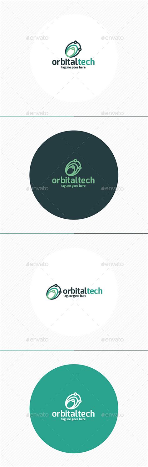 轨道技术的标志矢量抽象Orbital Tech Logo Vector Abstract文摘商业圈创新教育星系 主机 幻觉