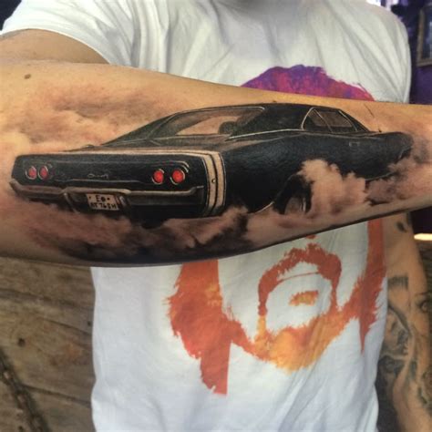 Dodge Challenger tattoo by David Baldaro | White tattoo, Car tattoos ...