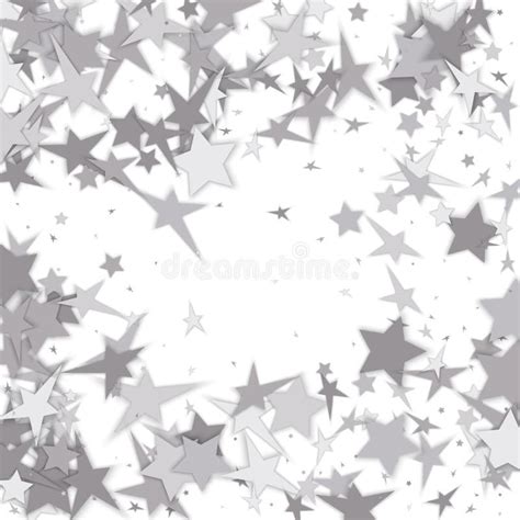 Silver Stars On White Background Abstract Background Stock Vector