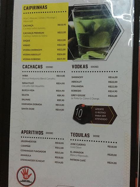 Menu at The Champions Sports Bar, Jundiaí