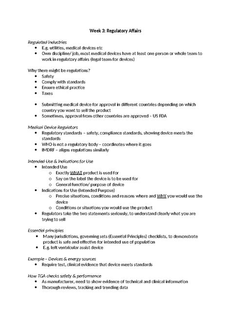 Week 3 Lecture Notes Week 3 Regulatory Affairs Regulated Industries