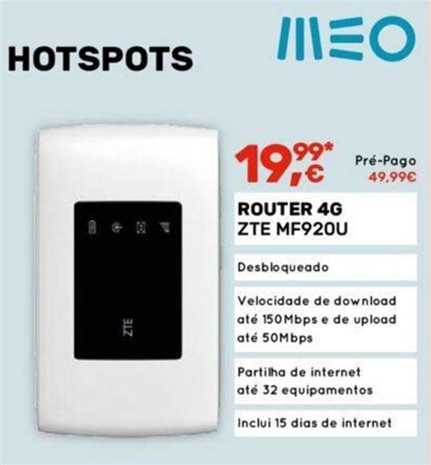 Promo O Hotspots Meo Router G Zte Mf U Em Worten