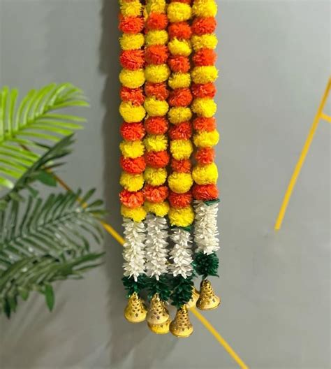 Buy Abhaas Handmade Artificial Jasmine Gajra Marigold Garland