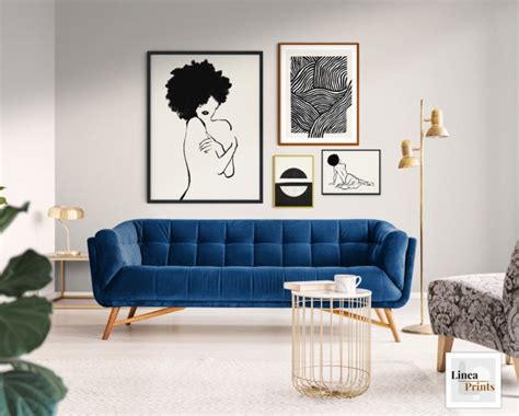 Nude Line Art Print Printable Wall Art Black Woman Art Etsy