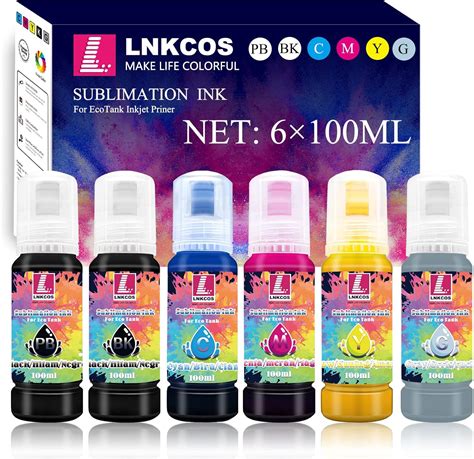 Lnkcos Tinta De Sublimaci N De Ml Para Impresoras Epson Ecotank Et