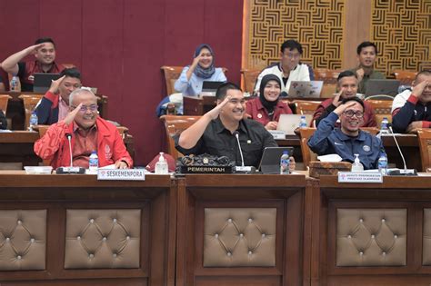 Kementerian Menpora Dito Raker Bareng Komisi X DPR RI Sampaikan