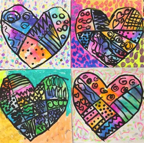 Cassie Stephens In The Art Room Romero Britto Inspired Hearts In