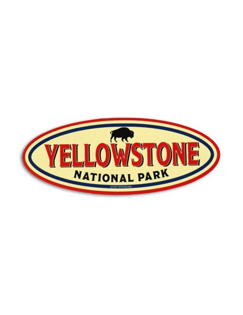 Yellowstone National Park Oval Sticker Barefoot Campus Outfitter