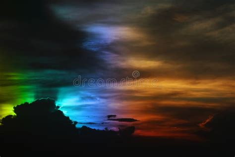 Eternal Flame Colorful Cloud And Evening Sky And Ray Light Of Sunset