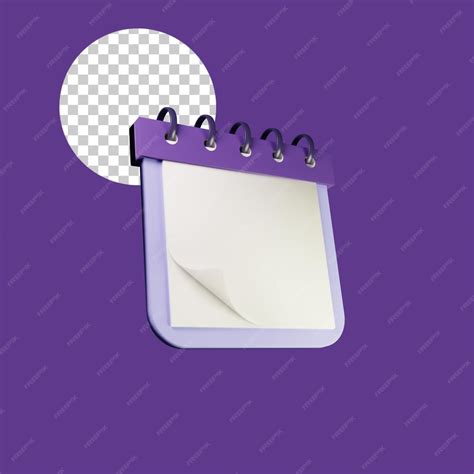 Calendario Morado 3d Render Aislado Premium Psd Archivo Psd Premium