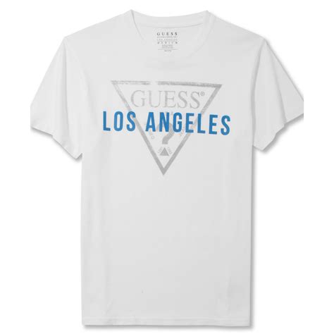 Lyst Guess Shirt Destination Los Angeles Logo Tshirt In White For Men