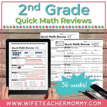 36 Weeks Of Daily Math Review For 2nd Grade GOOGLE PRINT BUNDLE