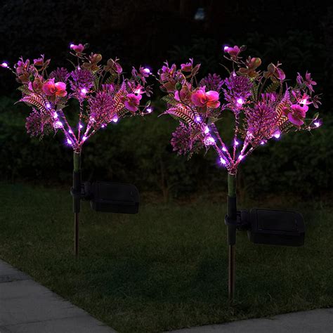 Genkent Solar Flower Stake Lights Solar Phalaenopsis Garden Lights