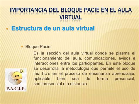 Importancia Del Bloque Pacie En El Aula Virtual Ppt