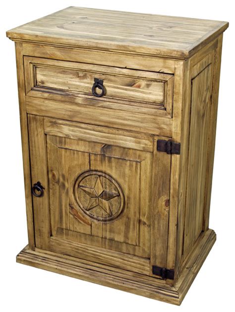 Rustic Wood Nightstand With Texas Star Rustic Nightstands And Bedside Tables By Tres