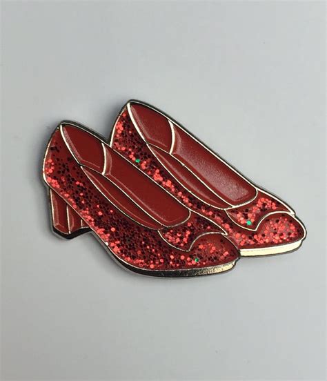 Dorothy Wizard of Oz Red Glitter Shoes Enamel Pin Badge