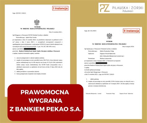 Prawomocna Wygrana Z Bankiem Pekao S A Blog Pz Adwokaci