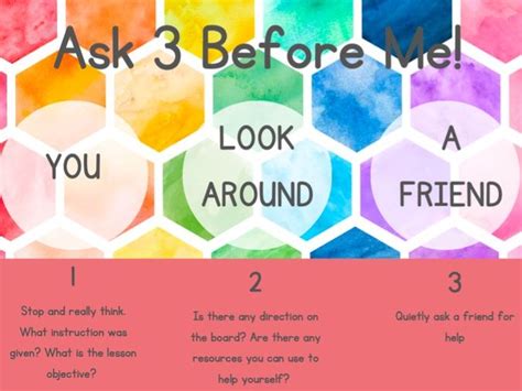 3 Before Me Poster Classroom Management Teaching Resources