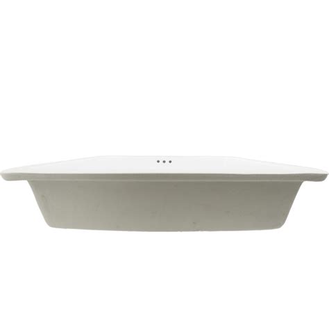 Shallow Rectangular Undermount White Porcelain Sink With Overflow Np