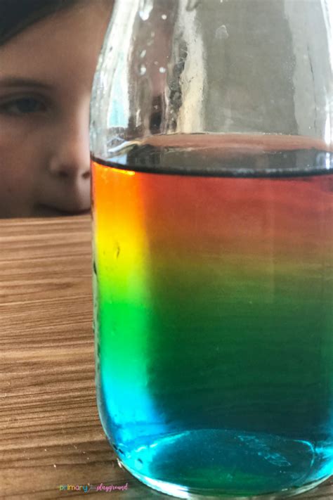 Rainbow In A Jar Science Experiment Primary Playground Water Science