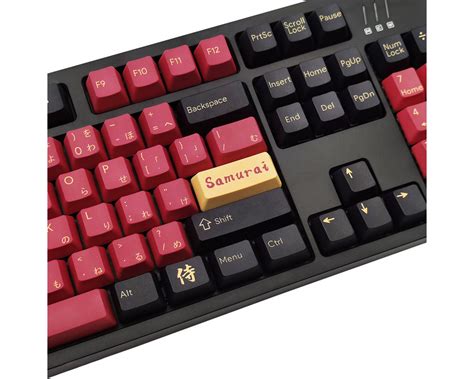 Red Black Keycaps Samurai Keycap Pbt 117 Keys Dye Sub Oem Etsy