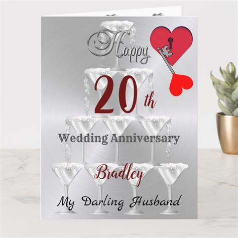 Personalised 20th Wedding Anniversary Card Husband | Zazzle