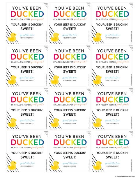 Free Printable Duck Duck Jeep Tags - Favorite Printables