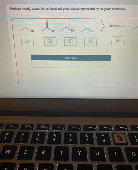 Solved Estimate The Pk Values For The Functional Group