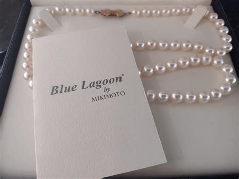 Mikimoto Blue Lagoon 18 Akoya Pearl Strand Necklace 14k Gold Clasp