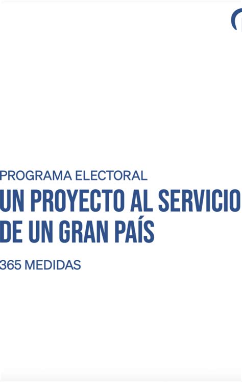 Este Es El Programa Electoral Del PP Para Las Elecciones Generales 2023